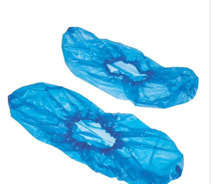 10 x Blue plastic shoe covers